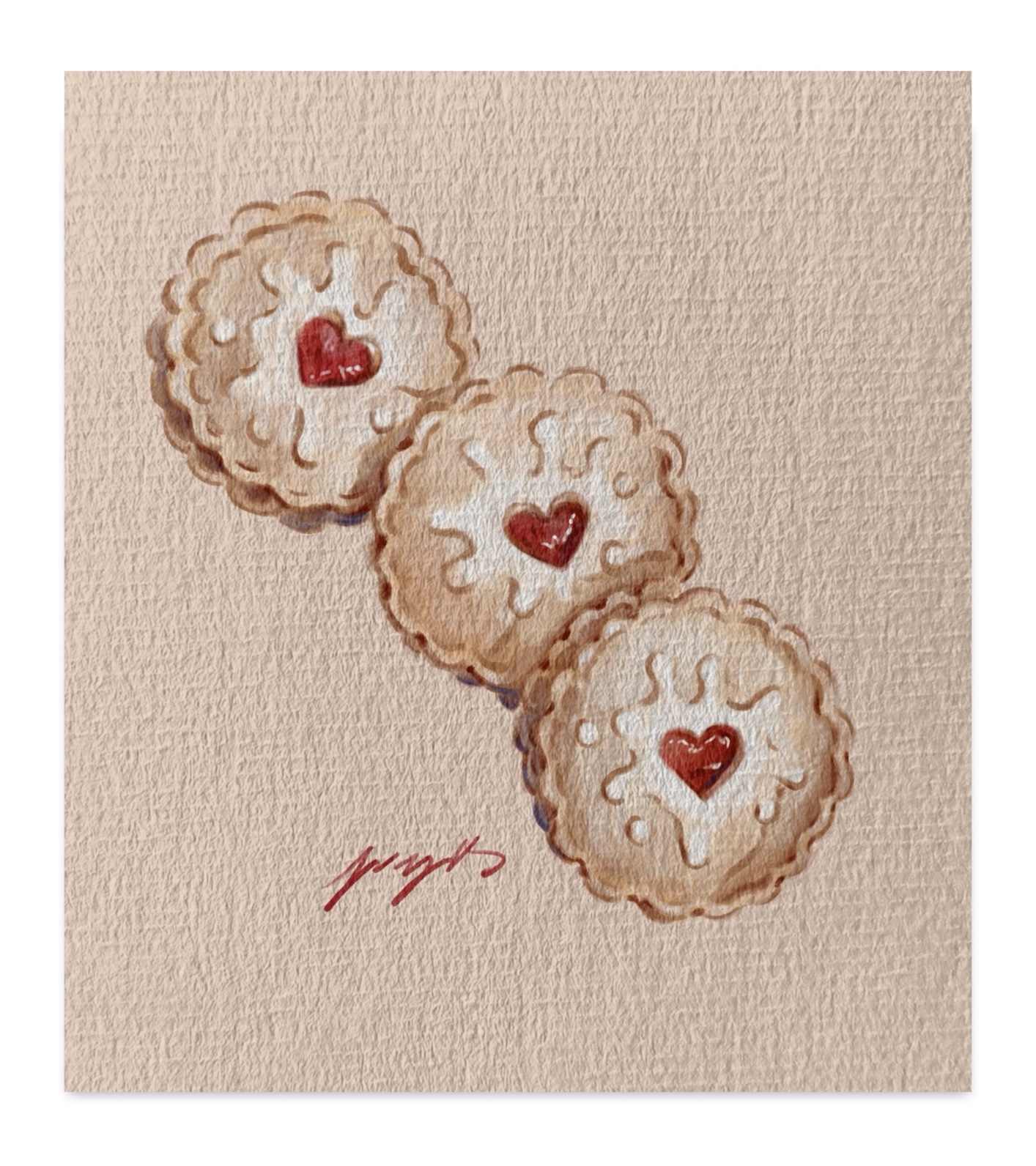 Jam-Filled Cookies, Digital Painting
